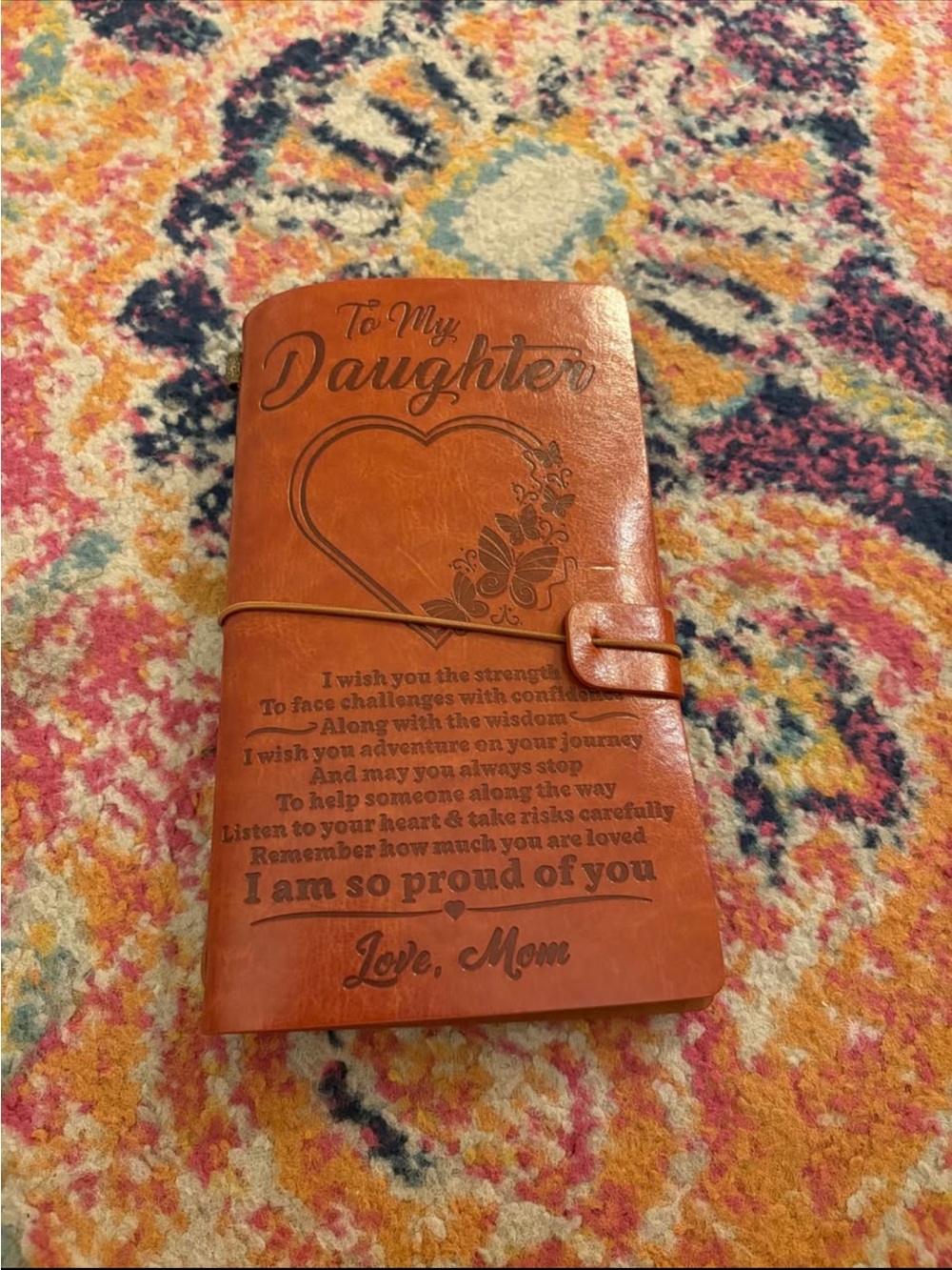 Leather Sentiment Journal - To My Daughter - Brown